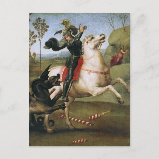 St. George Fighting Dragon Raphael Fine Art Postkarte (Vorderseite)