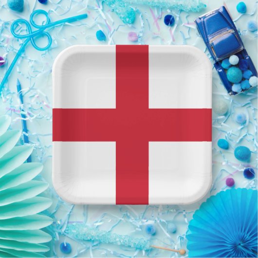 St. George ~ Flagge von England Pappteller (Party)