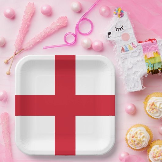 St. George ~ Flagge von England Pappteller (Party)
