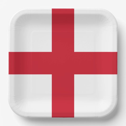 St. George ~ Flagge von England Pappteller (Vorderseite)