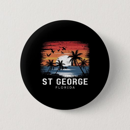St George Florida Surfen Surfer Button (Vorderseite)