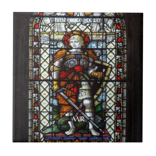 St. George Glasfenster - Monogramm Fliese (Vorderseite)