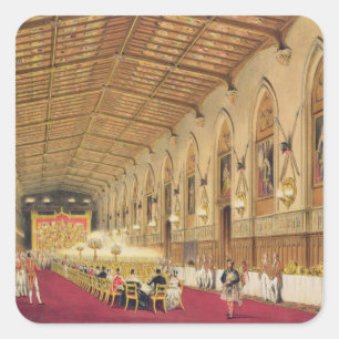 St George Hall, Windsor Schloss, 1838 (Farbe Quadratischer Aufkleber