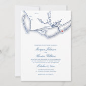 St. George Island All-in-One Blue QR Code Wedding Einladung (Vorderseite)