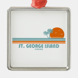 St. George Island Florida Sonnenpalmen Ornament Aus Metall