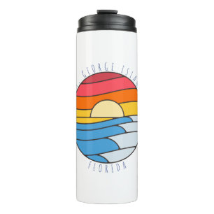 St. George Island Florida Vintage Strand Sonnenunt Thermosbecher