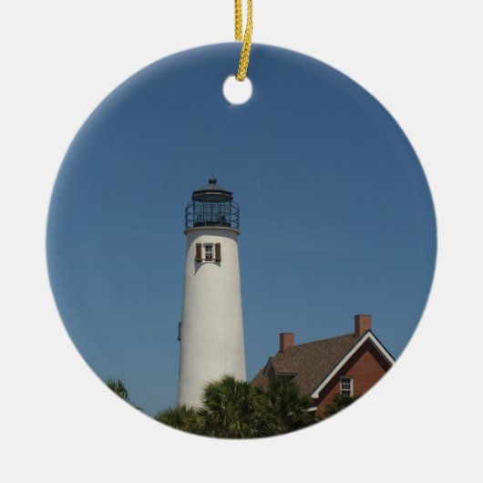 St George Island Lighthouse auf einer Keramik Ornament (Vorne)