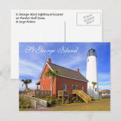 St George Island Lighthouse, Florida Postkarte (Vorne/Hinten)