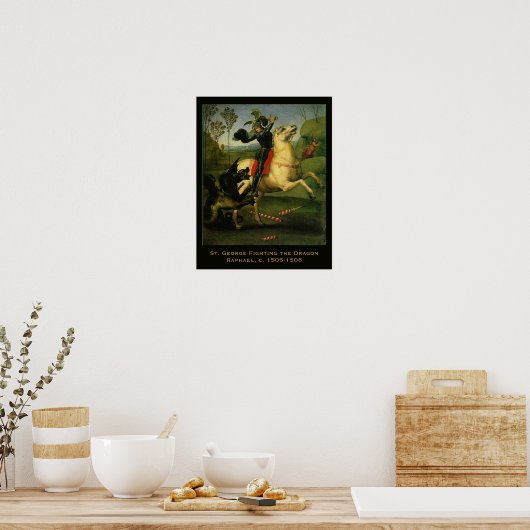 St. George kämpft gegen den Drachen von Raphaell Poster (Küche)