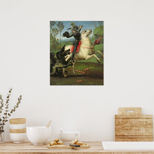St. George kämpft mit dem Drachen Poster (Küche)