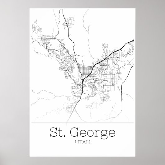 St. George Map - Utah - City Map Poster (Vorne)