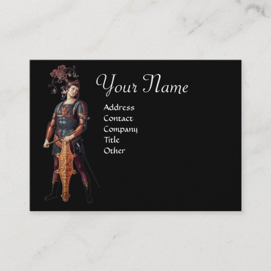 ST. GEORGE Monogramm, Schwarz-Gold-Metallic Visitenkarte (Vorderseite)