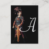 ST. GEORGE Monogramm, Schwarz-Gold-Metallic Visitenkarte (Rückseite)