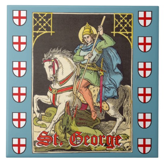 St. George on Horseback (BS 01) Fliese (Vorderseite)