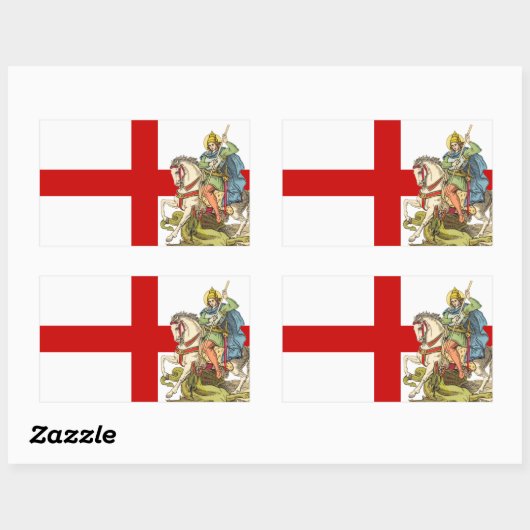 St. George on Horseback (BS 01) Rechteckiger Aufkleber (Blatt)