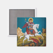 St. George Orthodox Christliches Symbol Magnet (Vorderseite/Rückseite)
