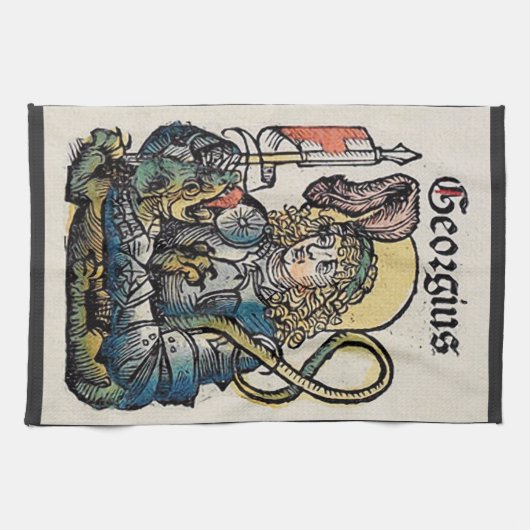 St. George Patron in England Geschirrtuch (Horizontal)