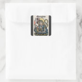 St. George Patron in England Quadratischer Aufkleber (Tasche)
