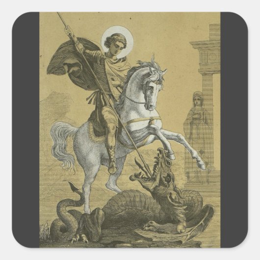 St. George Patron in England Quadratischer Aufkleber (Vorderseite)