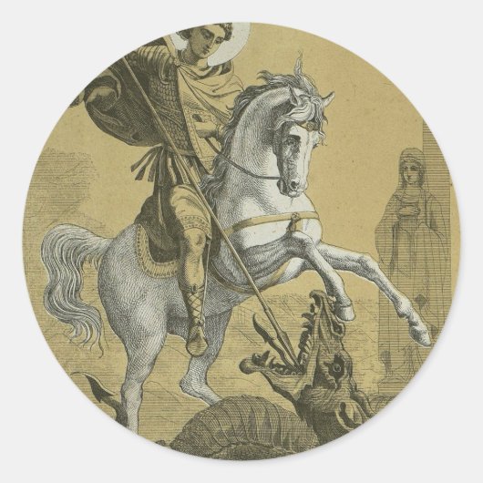 St. George Patron in England Runder Aufkleber (Vorderseite)