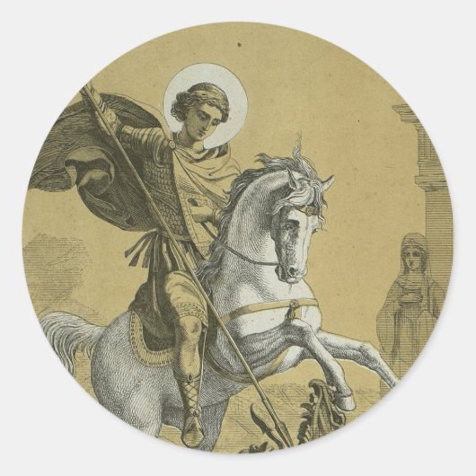 St. George Patron in England Runder Aufkleber (Vorderseite)