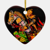 St George Posterized Keramik Ornament (Vorne)