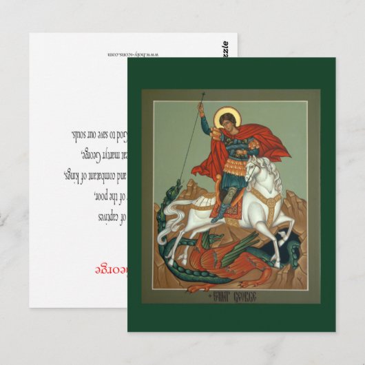 St. George Prayer Card Postkarte (Vorne/Hinten)