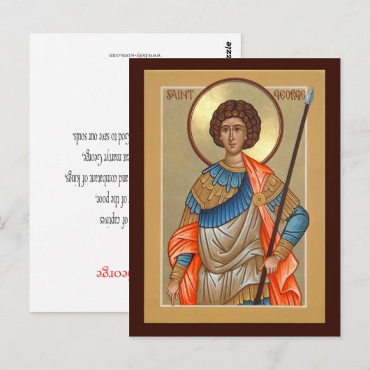 St. George Prayer Card Postkarte (Vorne/Hinten)