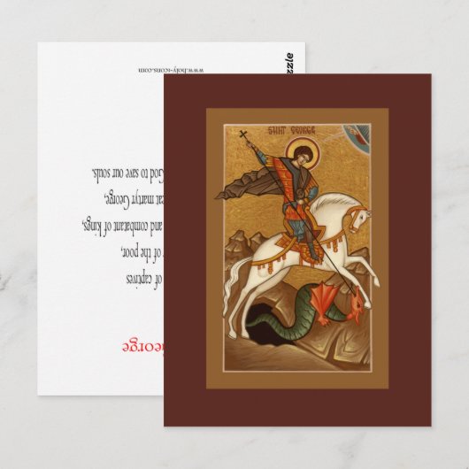 St. George Prayer Card Postkarte (Vorne/Hinten)