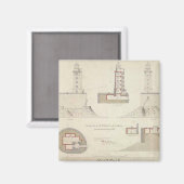 St. George Reef Lighthouse Schematics Magnet (Vorderseite/Rückseite)