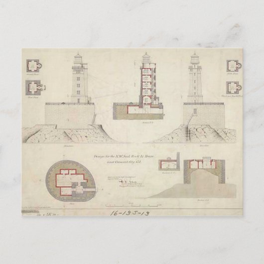 St. George Reef Lighthouse Schematics Postkarte (Vorderseite)