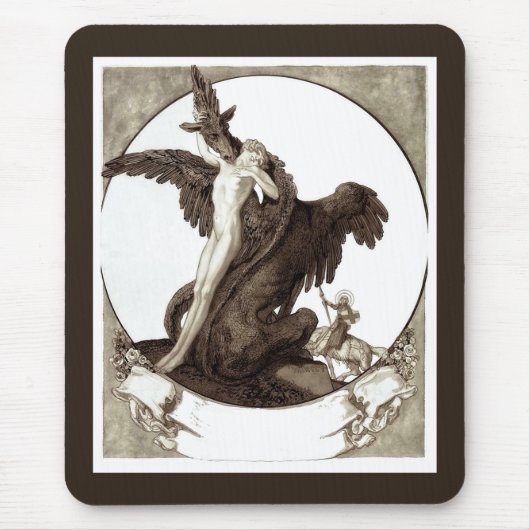 St. George rettet einen Maiden aus einem Drachen Mousepad (Vorne)