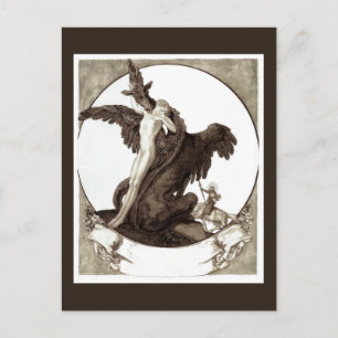 St. George rettet einen Maiden aus einem Drachen Postkarte