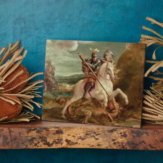 St. George segelte den Drachen (Öl auf Tafel) Fotoplatte (Seite)