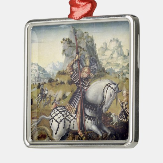 St George Silbernes Ornament (Links)