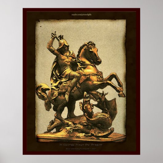 St George Slay Dragon Art Print Poster (Vorne)
