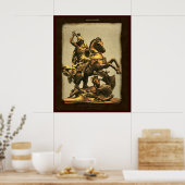 St George Slay Dragon Art Print Poster (Küche)