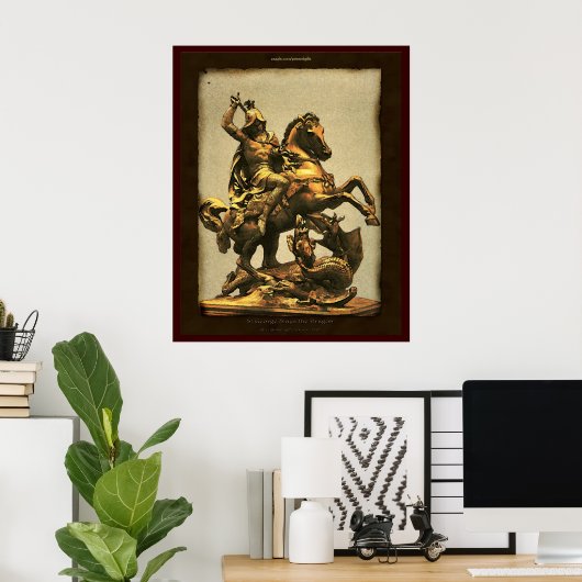 St George Slay Dragon Art Print Poster (Heimbüro)