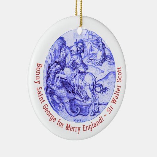 St. George Slay Dragon Personalisiert britisch Keramik Ornament (Rechts)