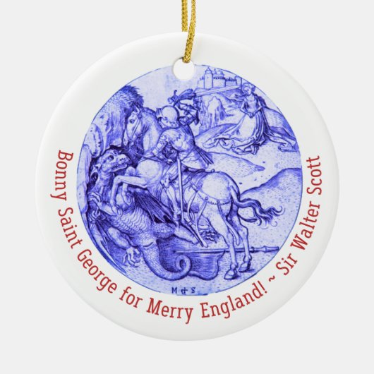 St. George Slay Dragon Personalisiert britisch Keramik Ornament (Vorne)