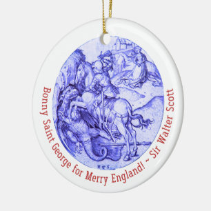 St. George Slay Dragon Personalisiert britisch Keramik Ornament