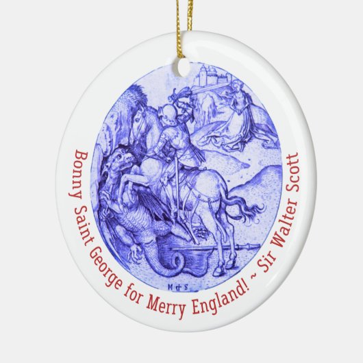 St. George Slay Dragon Personalisiert britisch Keramik Ornament (Links)