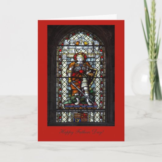 St George stained glass window - Happy Fathers Day Karte (Vorderseite)