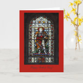 St George stained glass window - Happy Fathers Day Karte (Gelbe Blume)
