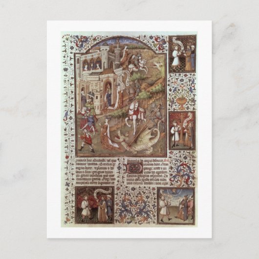 St. George tötet Dragons Postkarte (Vorderseite)