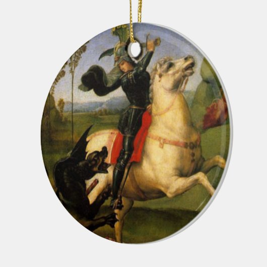 St. George trifft den Drachen Kunst Keramikornament (Links)