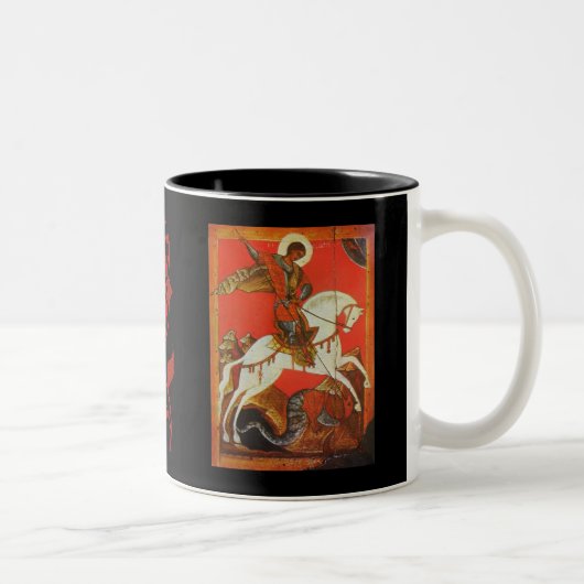St- George u. Drache-Kaffee-Tasse Zweifarbige Tasse (Rechts)
