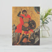 St. George und das orthodoxe Drachensymbol Einladung (Stehend Vorderseite)