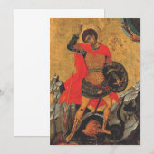 St. George und das orthodoxe Drachensymbol Einladung (Vorne/Hinten)