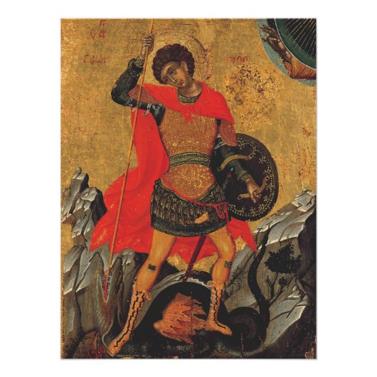 St. George und das orthodoxe Drachensymbol Poster (Vorderseite)